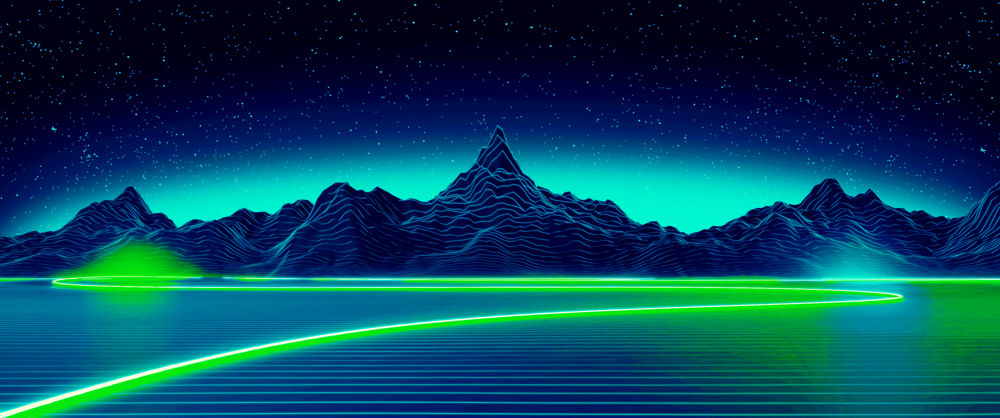 3440x1440 Green Wallpaper