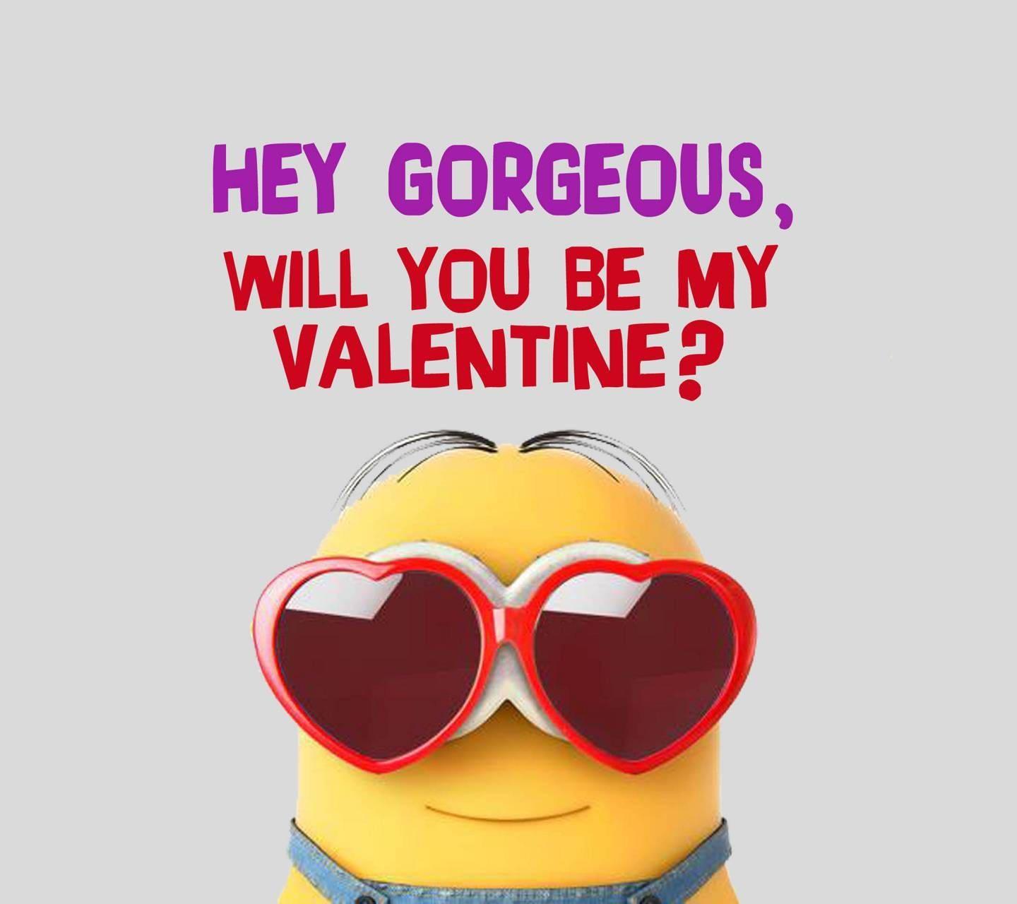 1440x1280 Download Minion Will You Be My Valentine Wallpaper