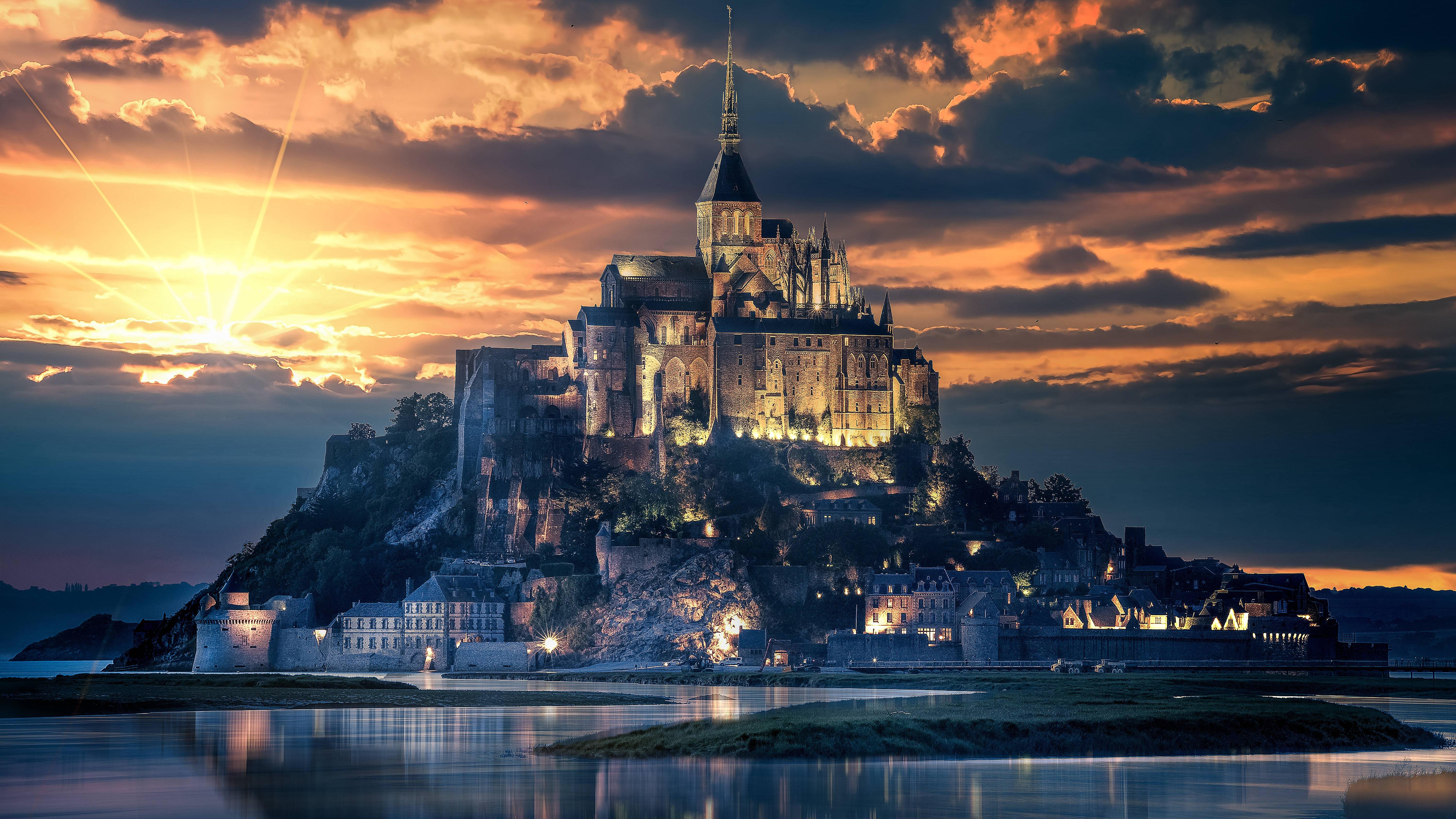 6000x3375 4K Mont Saint Michel Wallpaper And Background Image