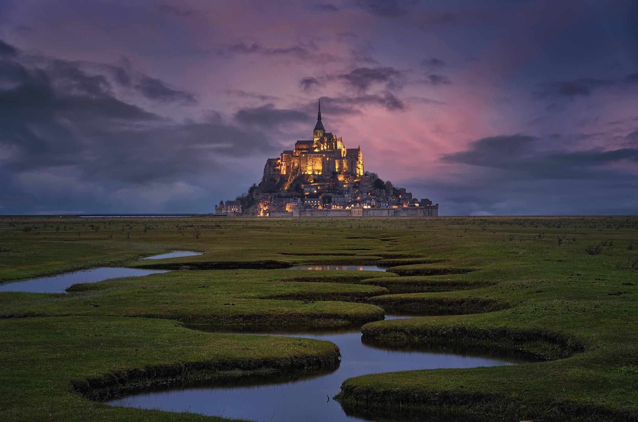 2173x1440 Mont Saint Michel Monastery Wallpaper, HD City 4K Wallpaper, Image, Photo and Background