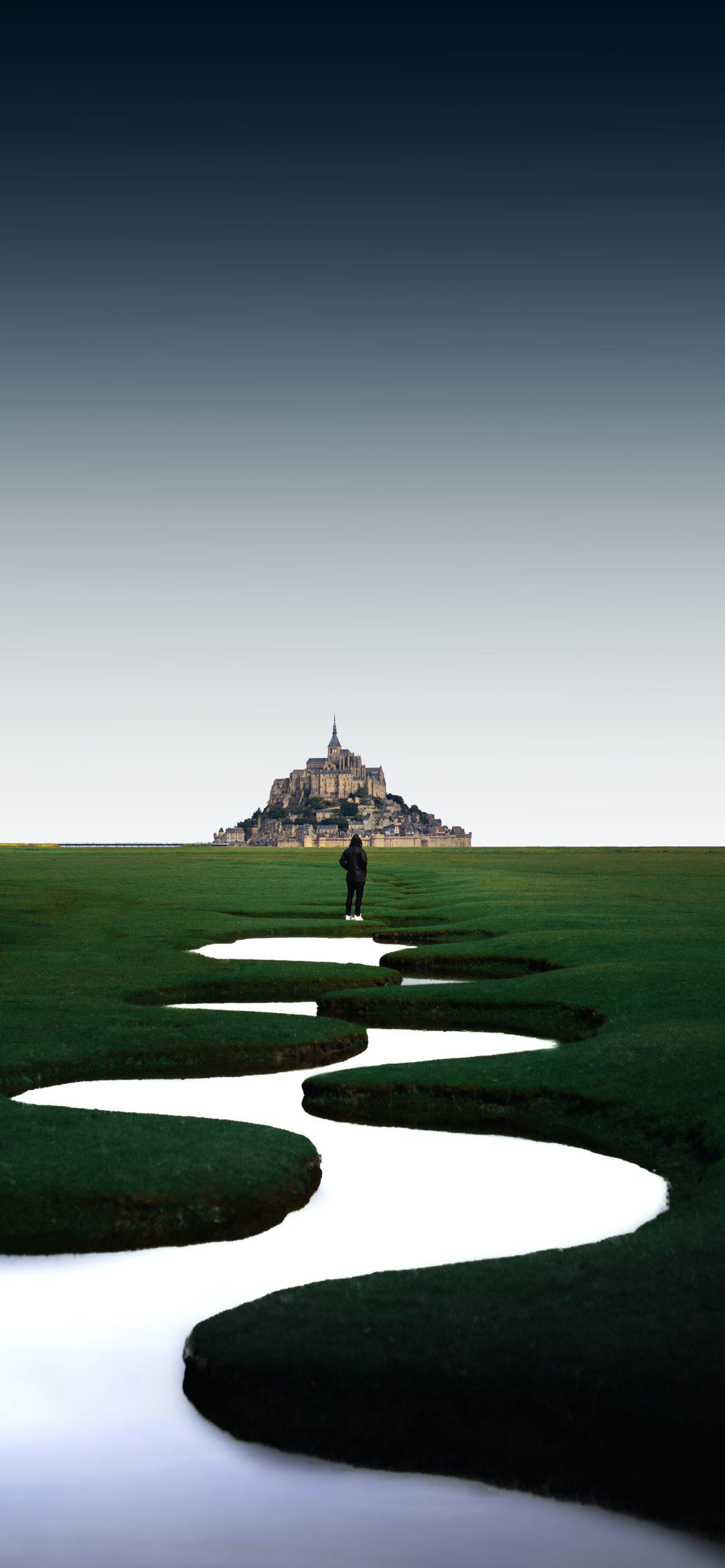 1184x2560 Mont Saint Michel Wallpaper for iPhone Pro Max, X, 6