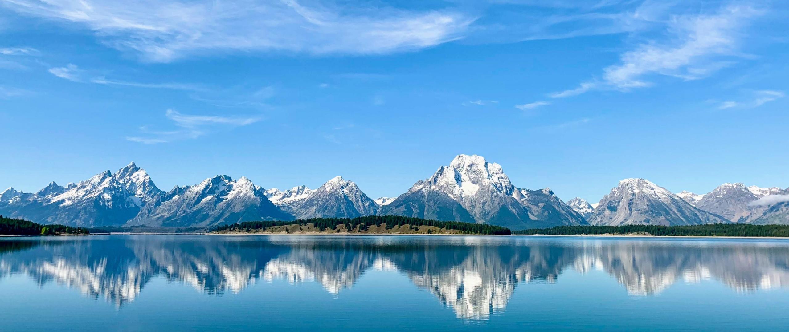 2560x1080 Grand Teton National Park Wallpaper 4K, Mountains, Lake, Nature