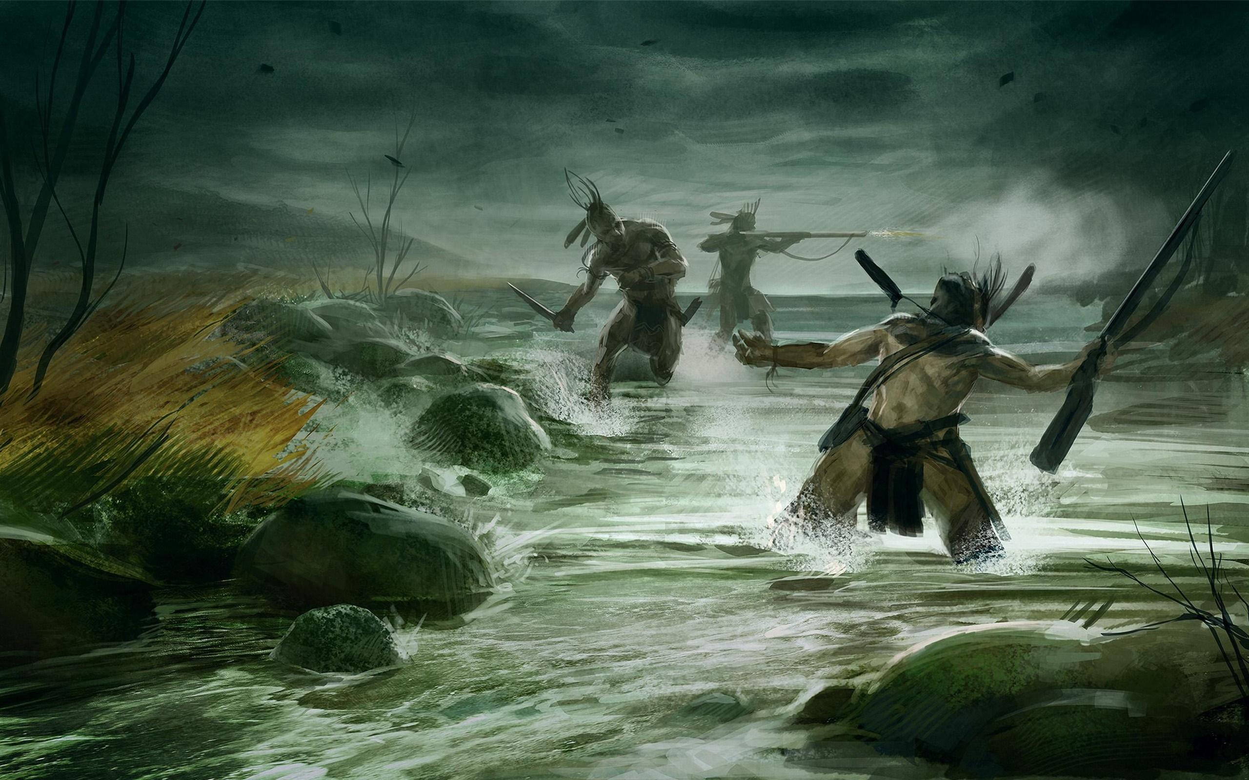 2560x1600 video games, river, warrior, mythology, ghost ship, screenshot, computer Gallery HD Wallpaper