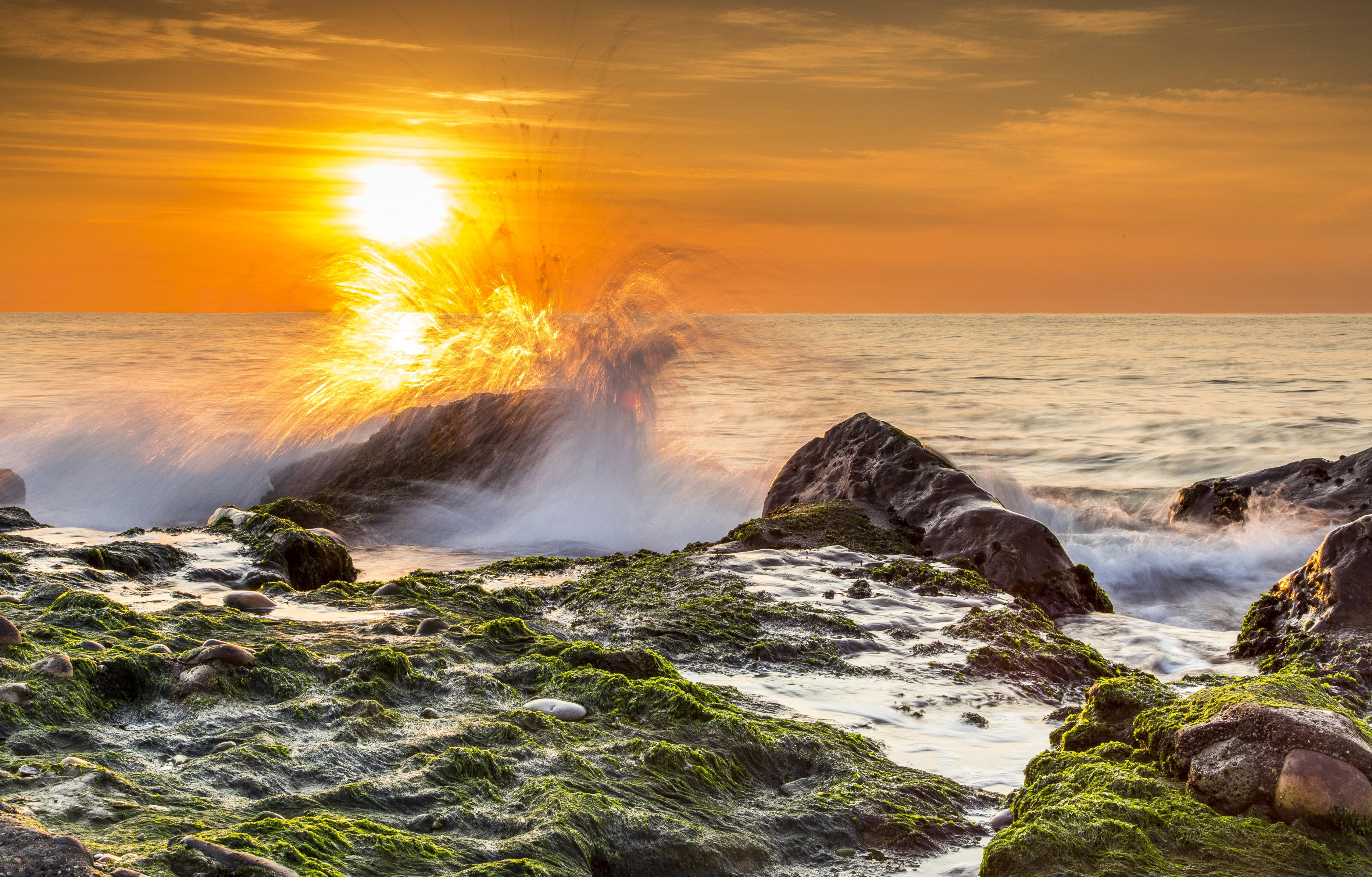4500x2875 Valencia, Spain, Coast, Sunrises and sunsets, Sea, Clouds, Beach Gallery HD Wallpaper