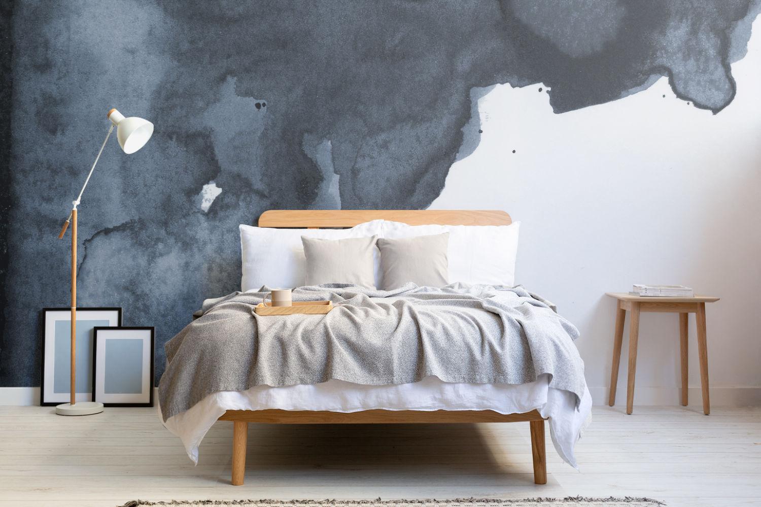 1500x999 Navy Blue Smoke Watercolor Wallpaper Mural Bedroom