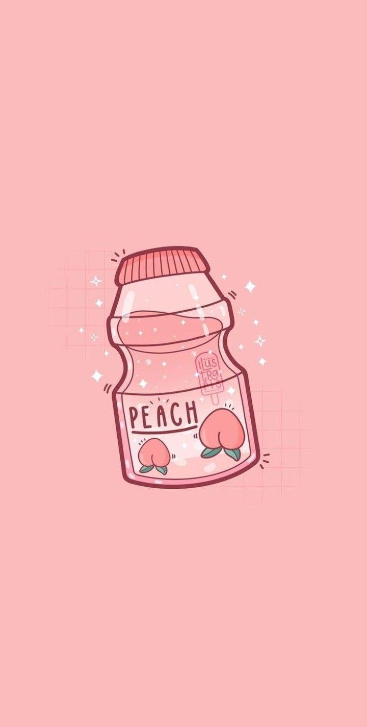 720x1425 mural de fotos. Peach wallpaper, iPhone wallpaper kawaii, Kawaii wallpaper