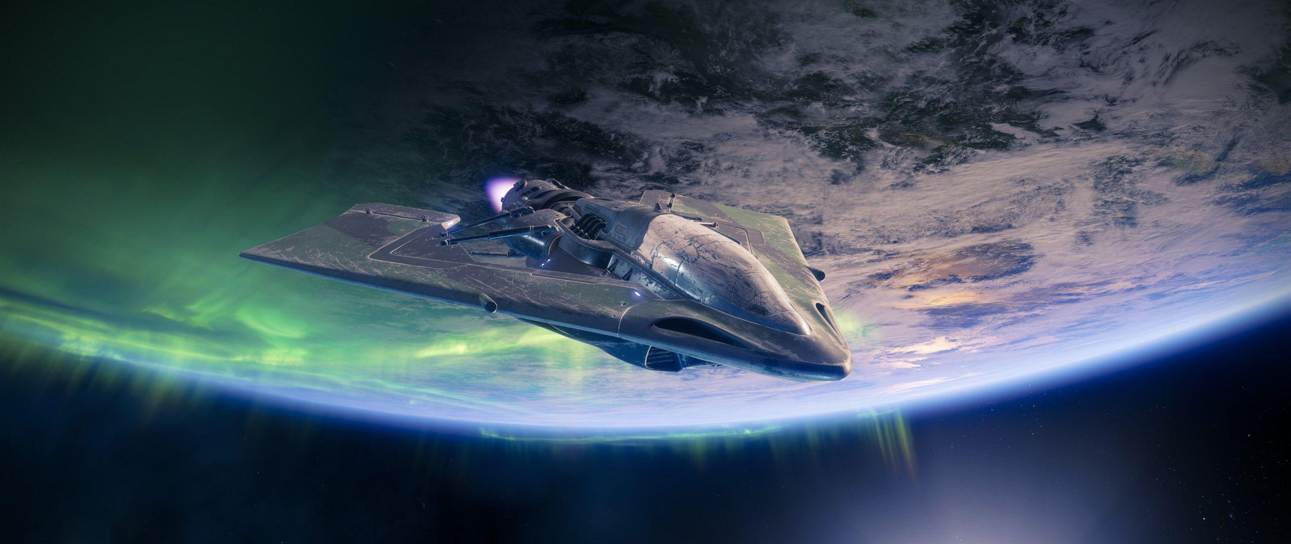 2560x1080 Download 2560x1080 wallpaper destiny game, planet, spaceship
