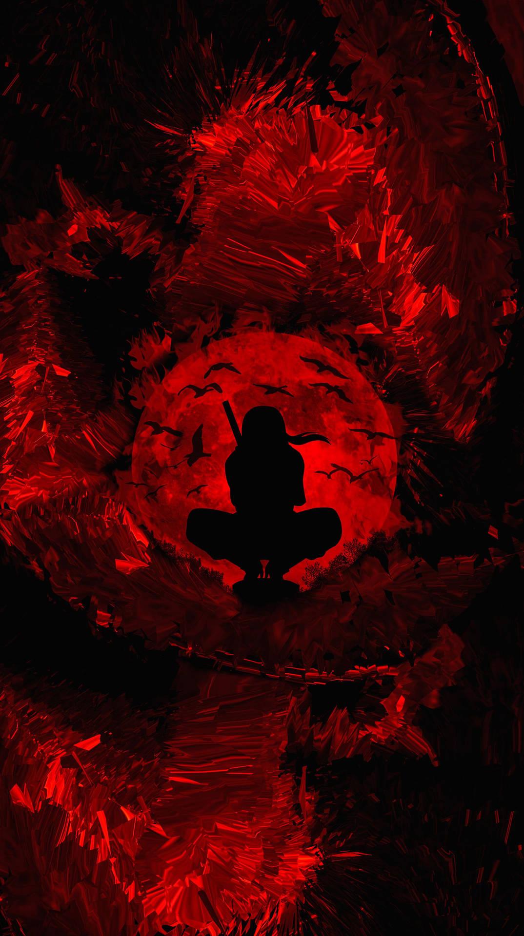 1074x1920 Itachi Phone Uchiha Red Moon Wallpaper