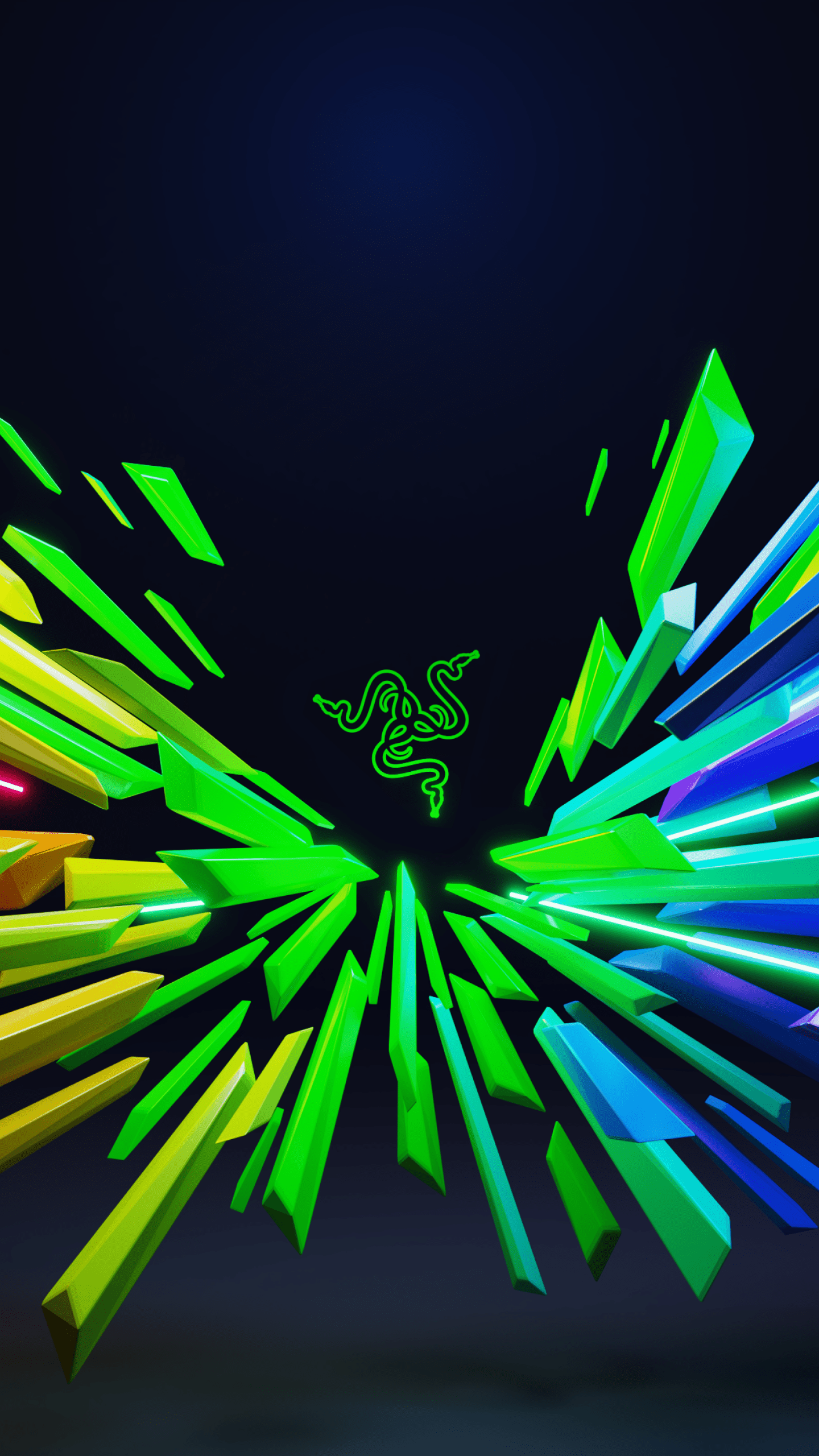 1440x2560 Razer Wallpaper 4K, Multicolor, Scatter, Neon