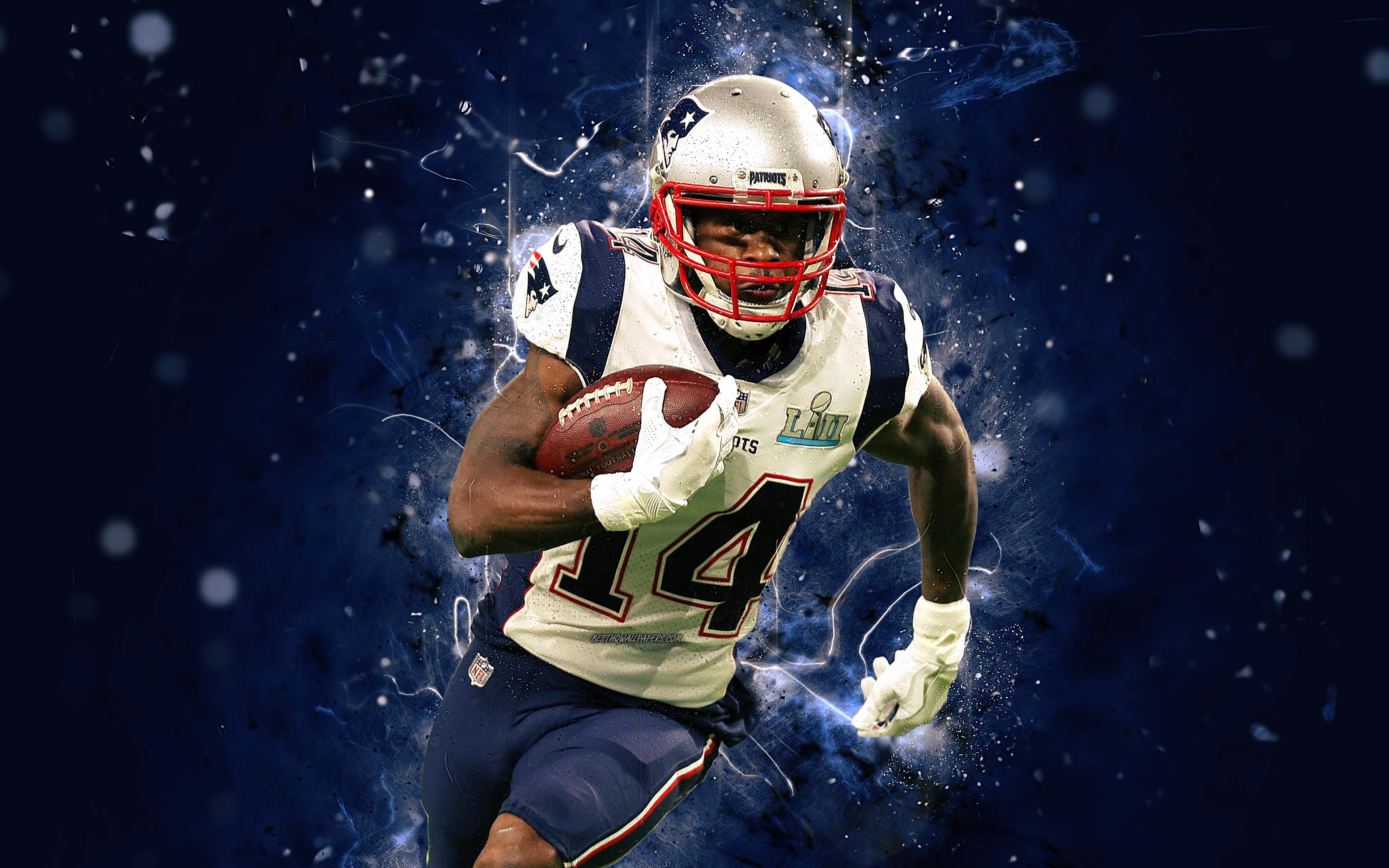 3840x2400 Download wallpaper 4k, Brandin Cooks, abstract art, wide receiver, american football, NFL, Los Angeles Rams, Cooks, National Football League, LA Rams, neon lights, creative for desktop with resolution 3840x2400. High Quality HD