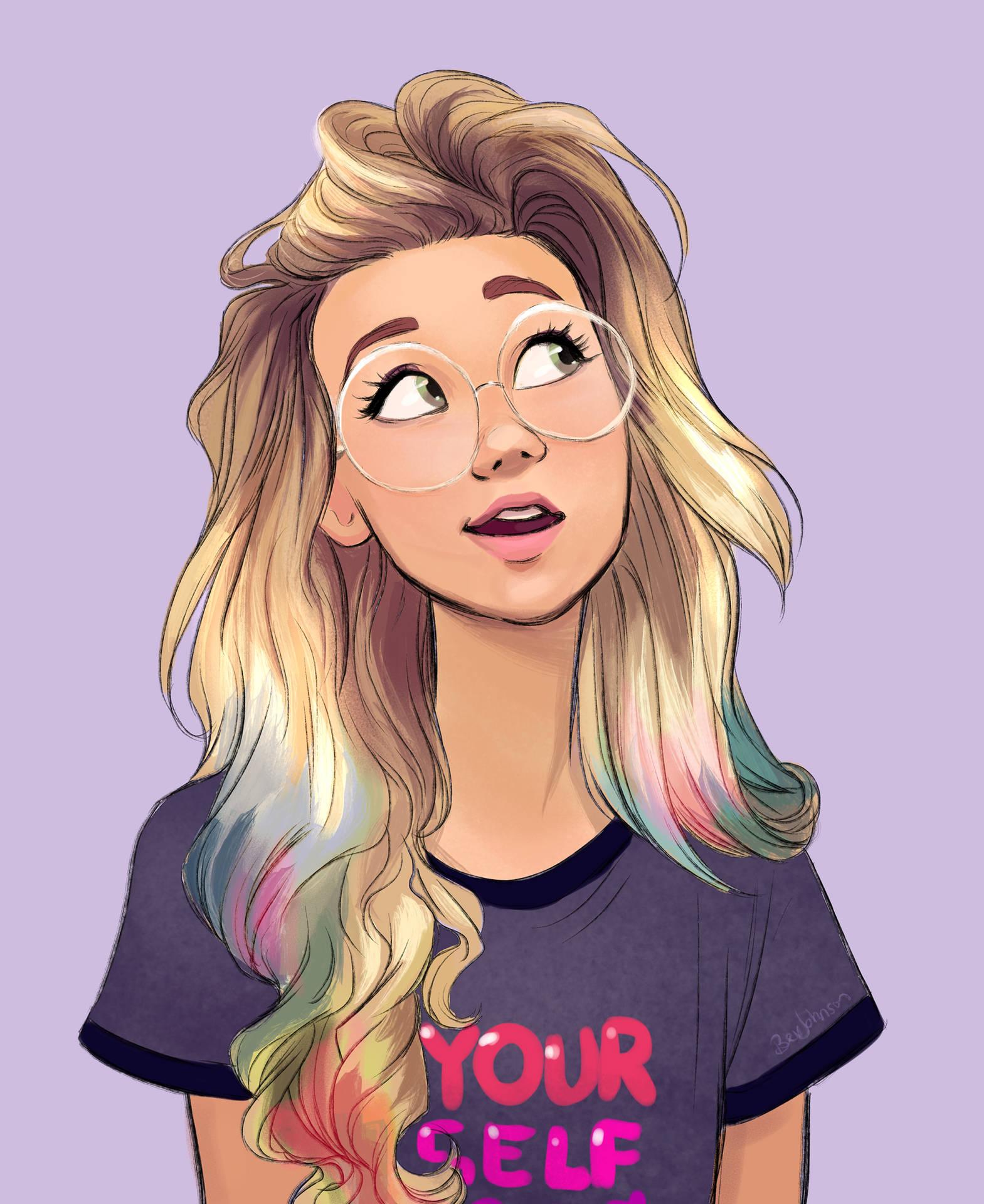1569x1920 Download Cool Girl Cartoon Blonde Hair Wallpaper