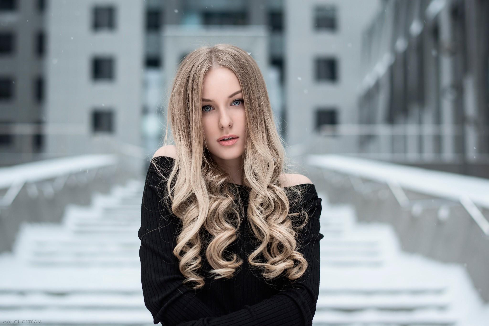 2048x1366 women, Blonde, Hair, Nature, Winter, Snow, Dress, City, Fahrbar+ Wallpaper HD / Desktop and Mobile Background