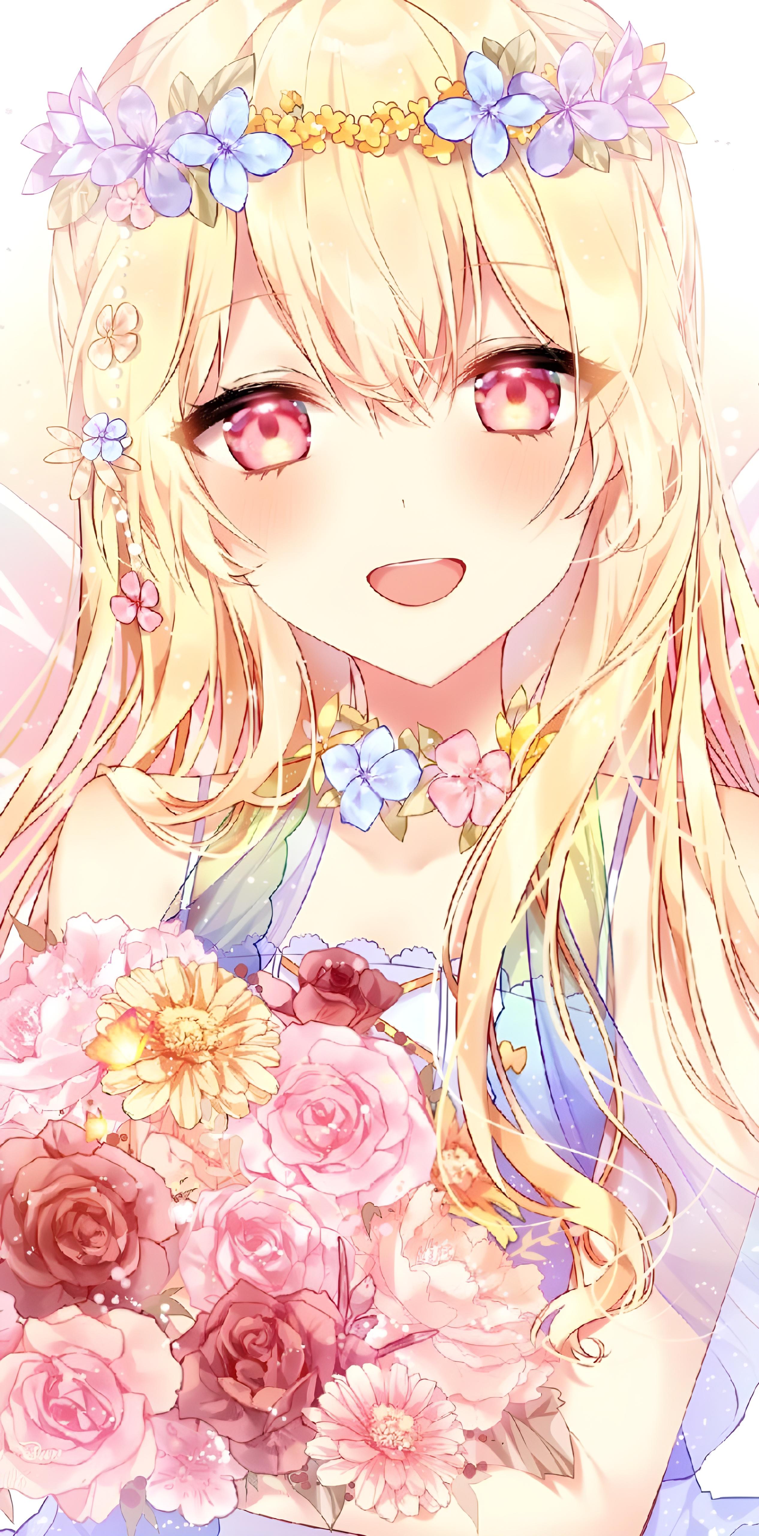2532x5120 Wallpaper Anime, Cute Anime Girl Blonde Hair, Blond, Sleeve, Cuteness, Background Free Image