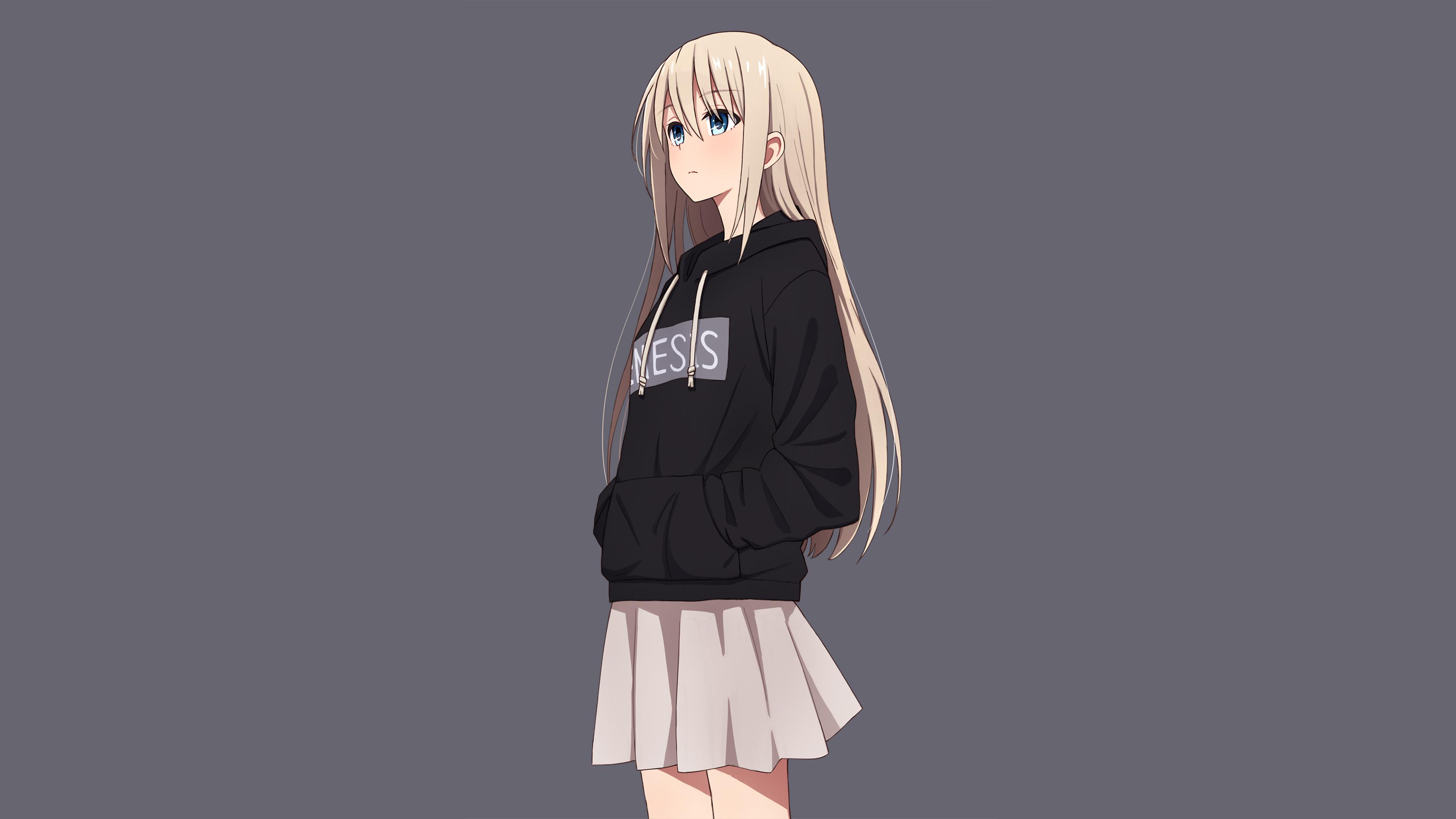 3840x2160 3840x2160 Blonde, Girl, Long Hair, Anime, Blue Eyes wallpaper JPG Gallery HD Wallpaper