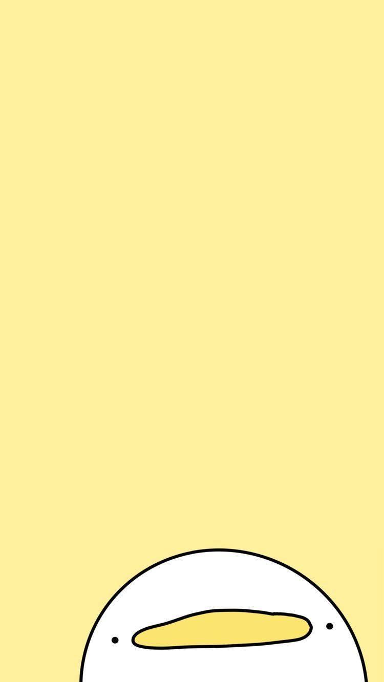 750x1333 Download Duck Face Over Cute Pastel Yellow Aesthetic Wallpaper
