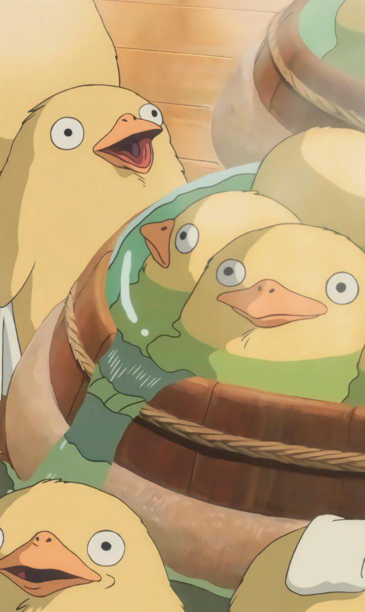 746x1252 spirited away duck spa wallpaper