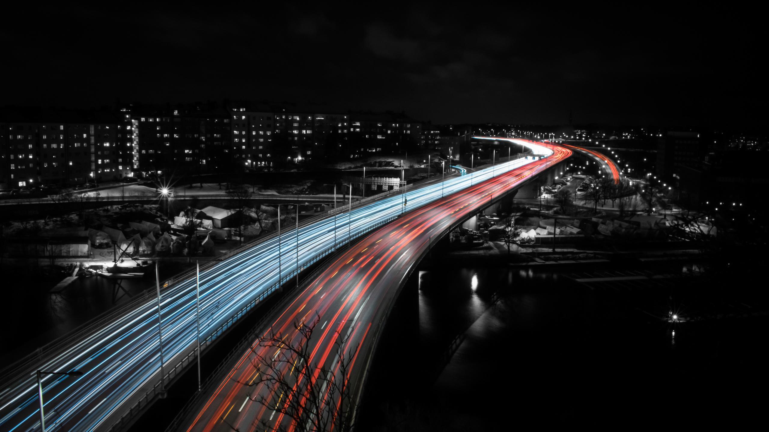 2560x1440 Stockholm Highway Speed Trails Lights, HD Photography, 4k Wallpaper, Image, Background, Photo and Picture