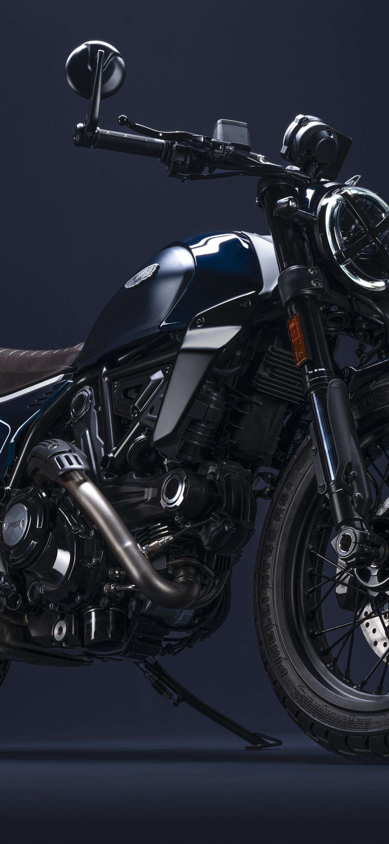 1290x2796 Ducati Scrambler Nightshift Wallpaper 4K, Dark background, Bikes
