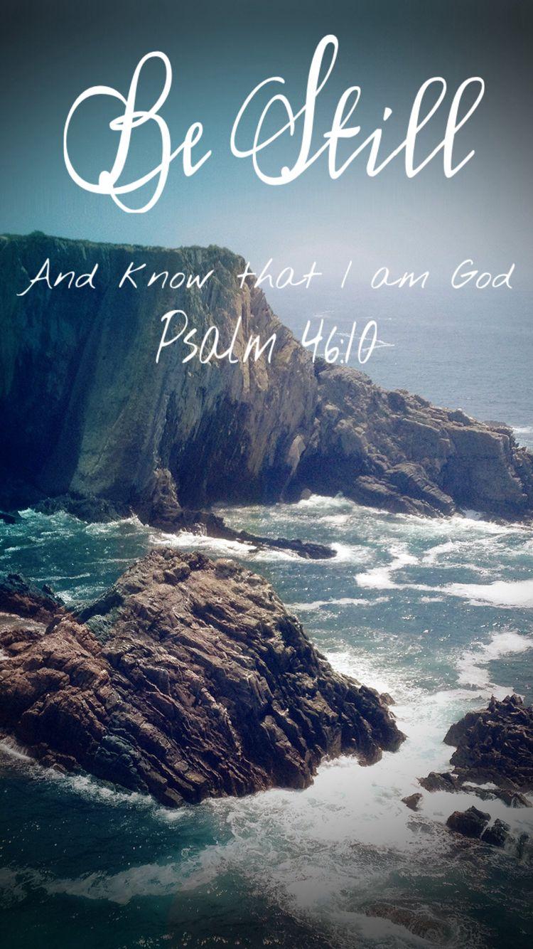 750x1334 Psalm 46:10. Blue vignette, Wave rock, iPhone 5s wallpaper