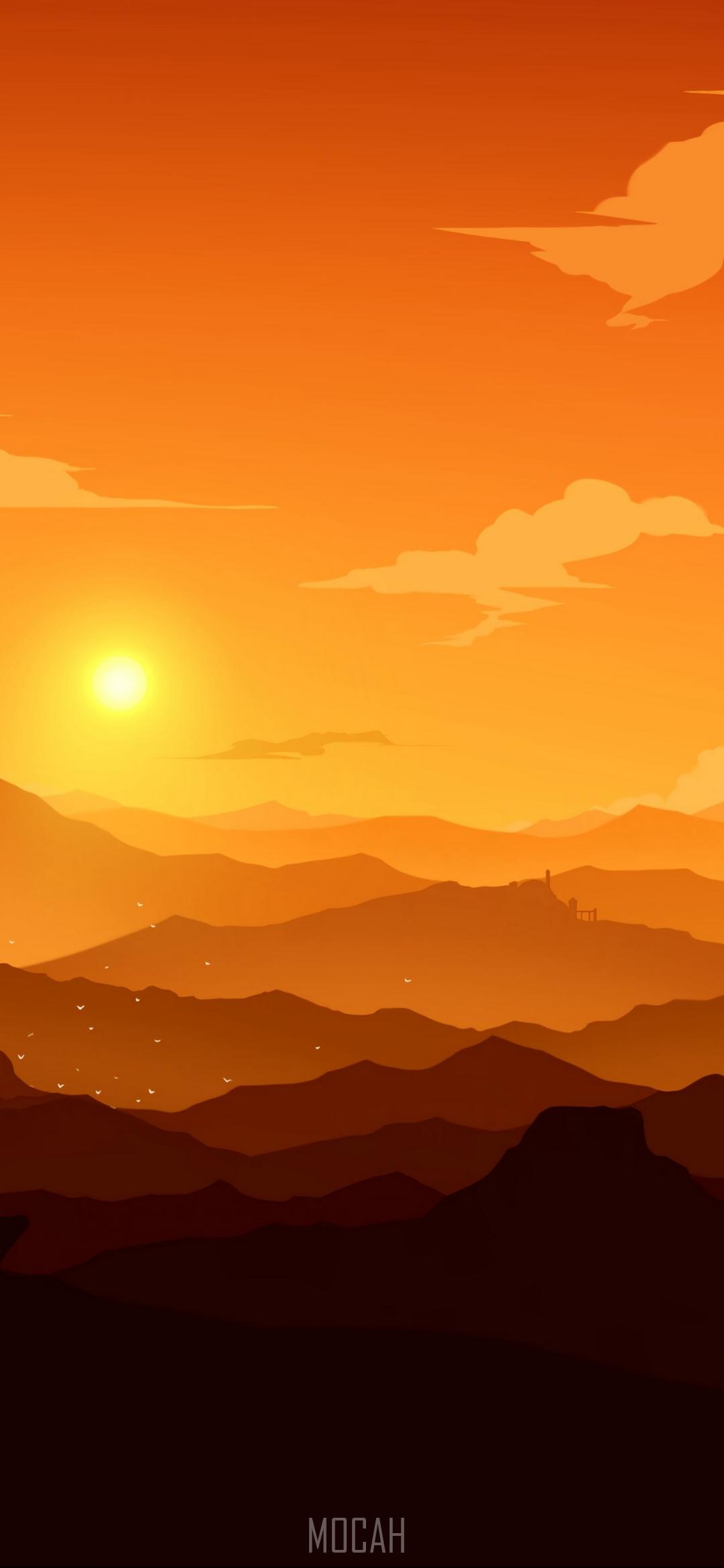 1080x2340 Sunset, Sunrise, Orange, Natural Landscape, Morning, Xiaomi Mi 9 Pro wallpaper 1080p, 1080x2340 Gallery HD Wallpaper