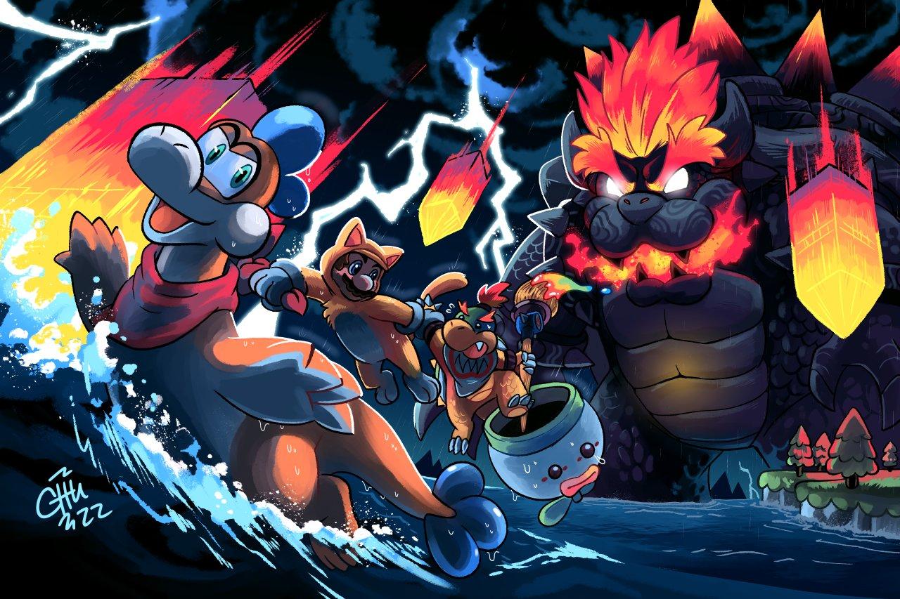 1280x853 Chu's Fury! I felt a powerful need to paint a poster with both Plessie and Fury Bowser on it