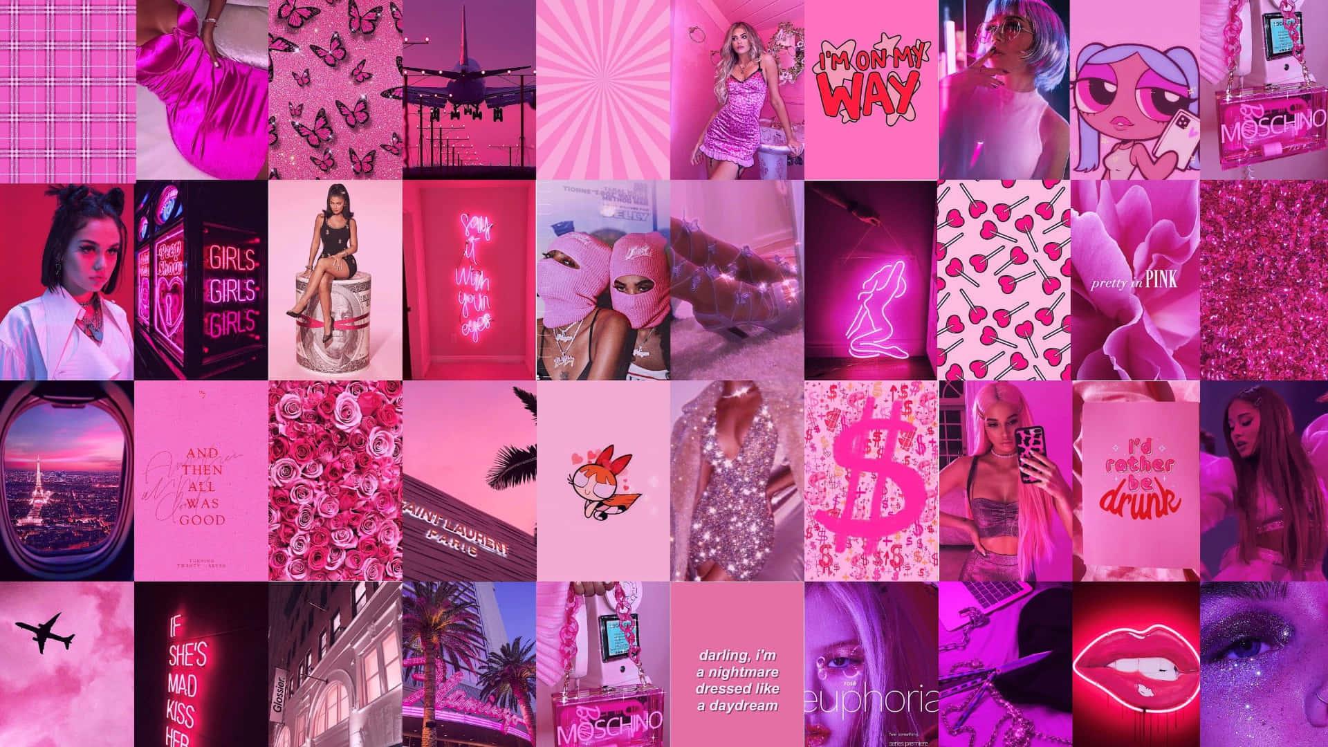 1920x1080 Download Party Pink Aesthetic Collage Desktop Wallpaper
