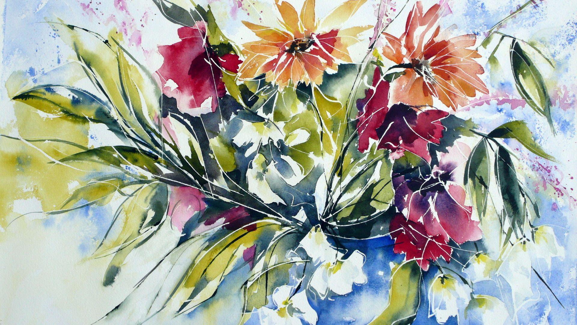 1920x1080 Watercolor HD Background Download Free