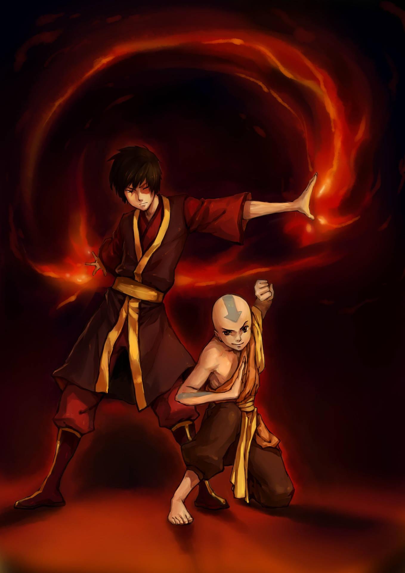 1358x1920 Download Zuko And Aang From Avatar Wallpaper