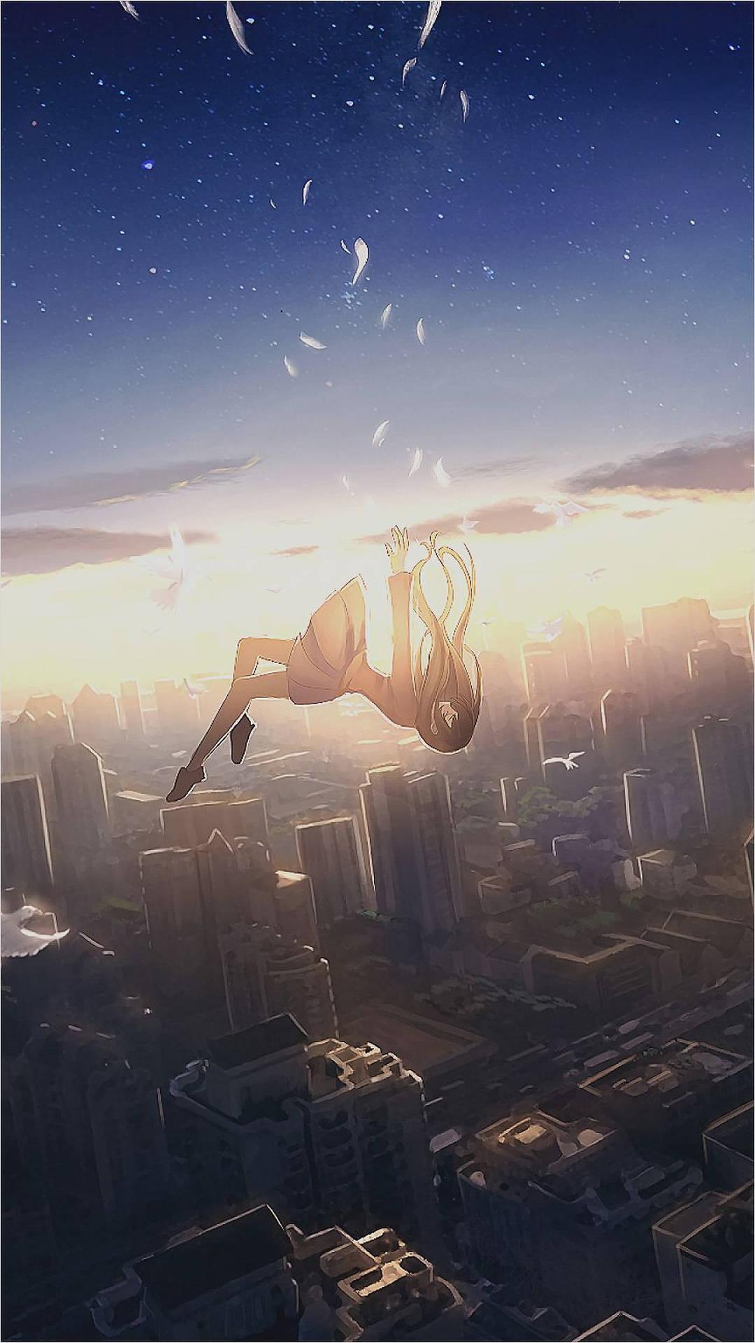 1080x1920 Download Falling Anime Girl iPhone Wallpaper