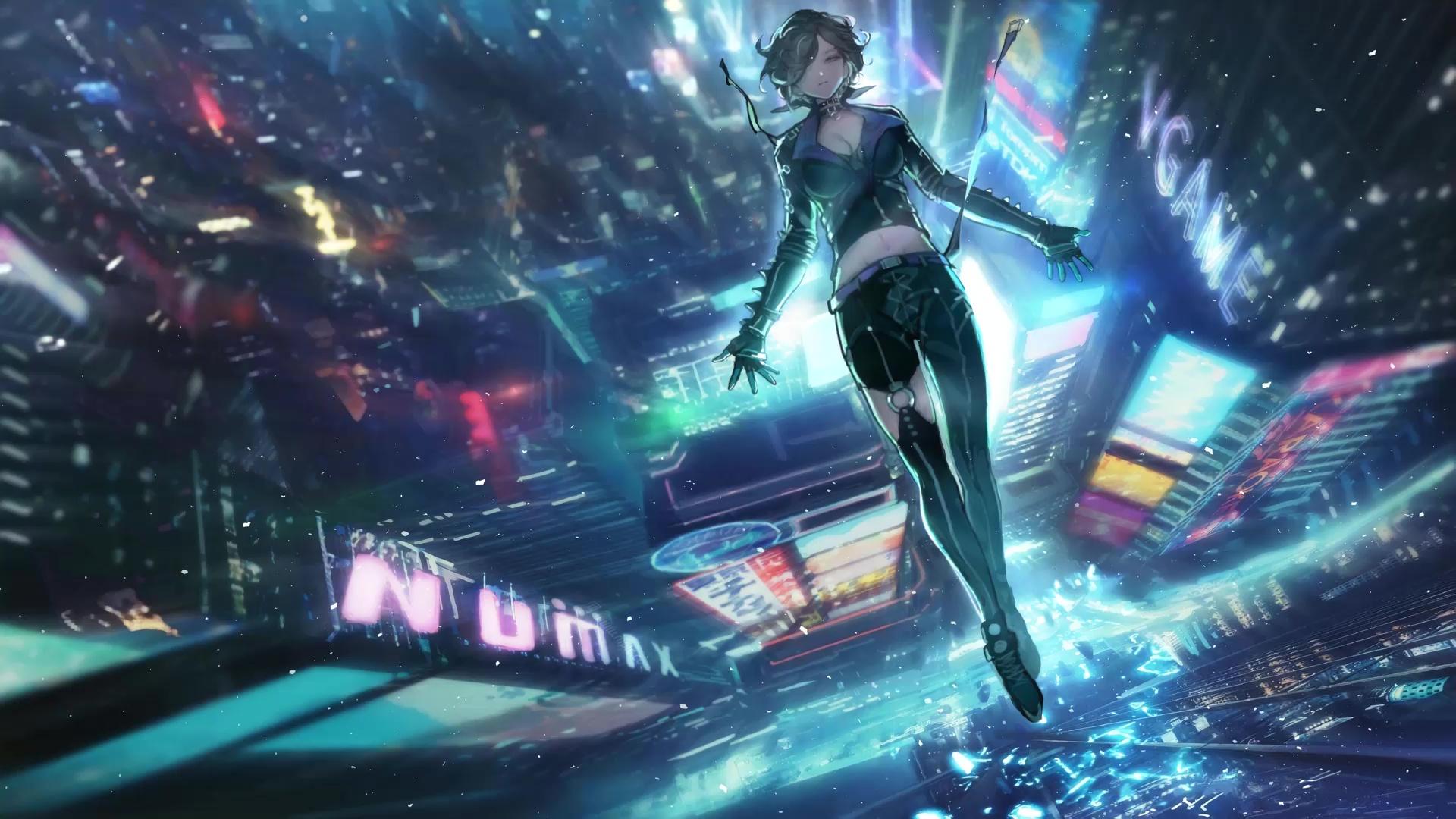 1920x1080 Anime Girl Falling Live Wallpaper