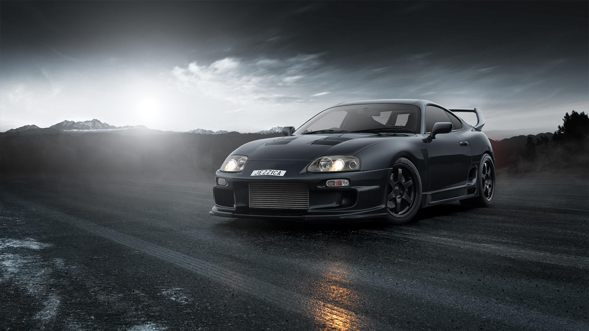 1920x1080 Wallpaper / Toyota, Toyota Supra, Japanese, Japanese cars, race cars, 90s, Retro car, Fast and Furious, black, black cars, car, vehicle free download