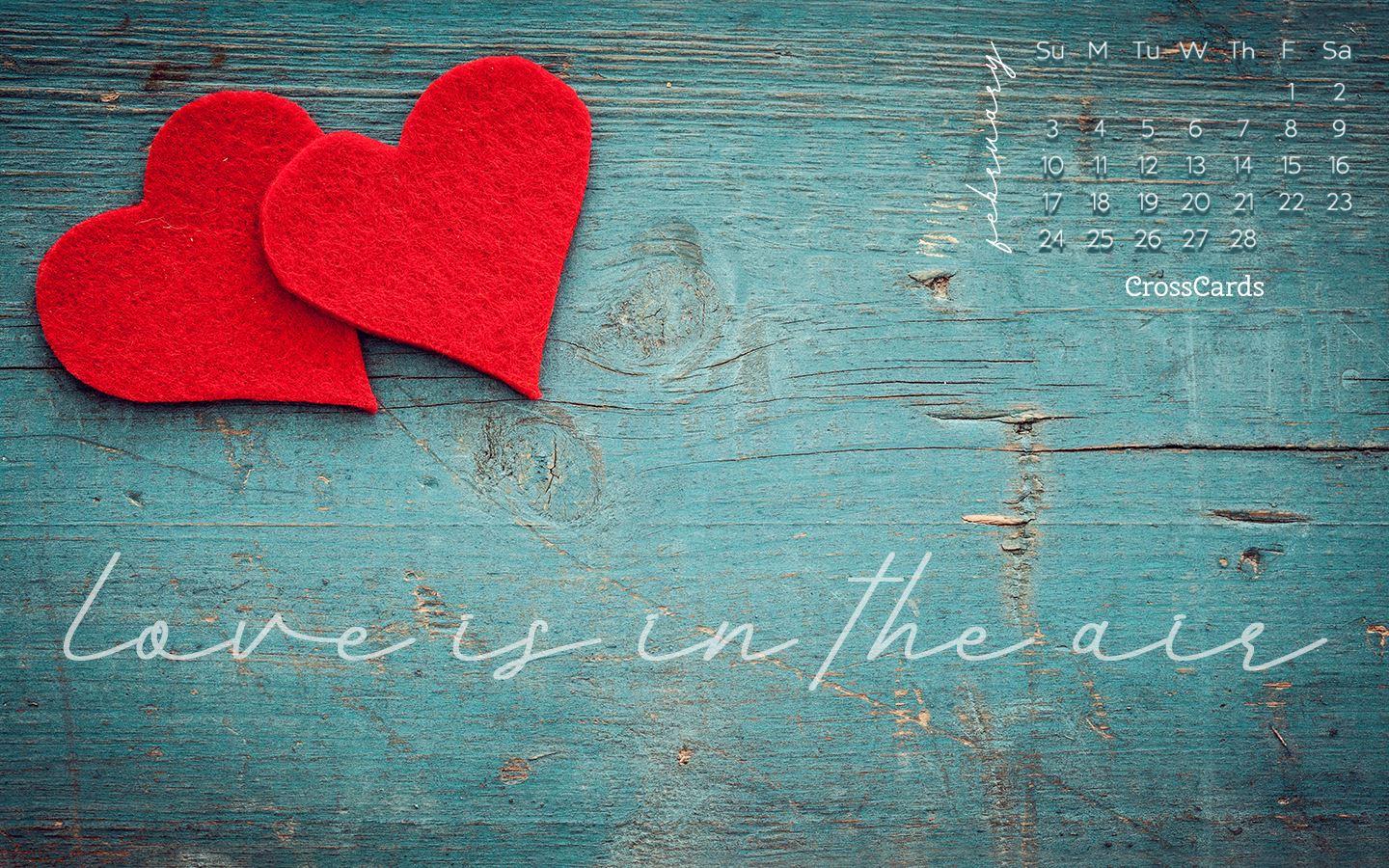 Love is in the Air and Happy Valentines Day Cute Poster Floating in