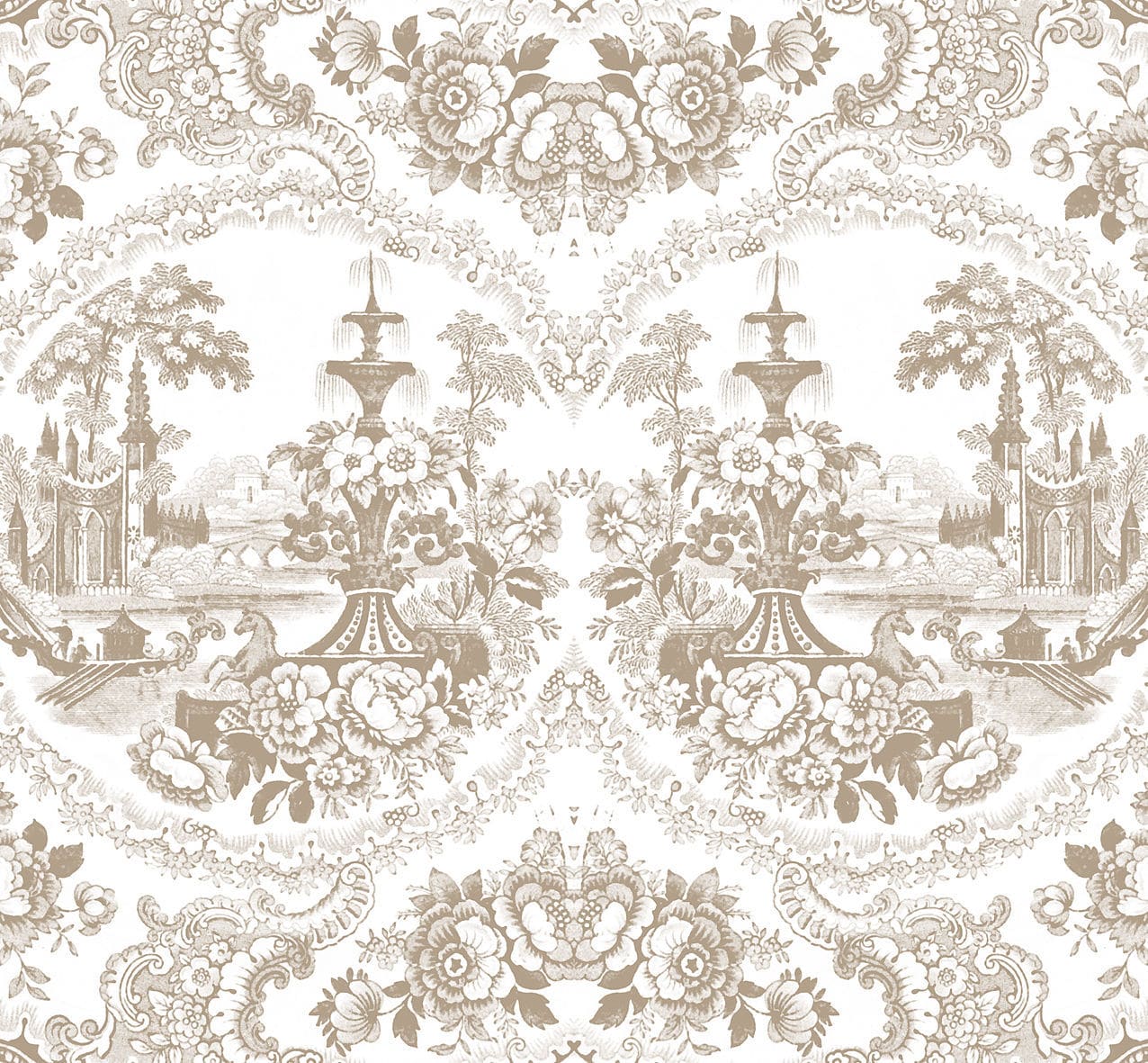 1276x1181 Baroque style wallpaper / vintage / fabric / vinyl