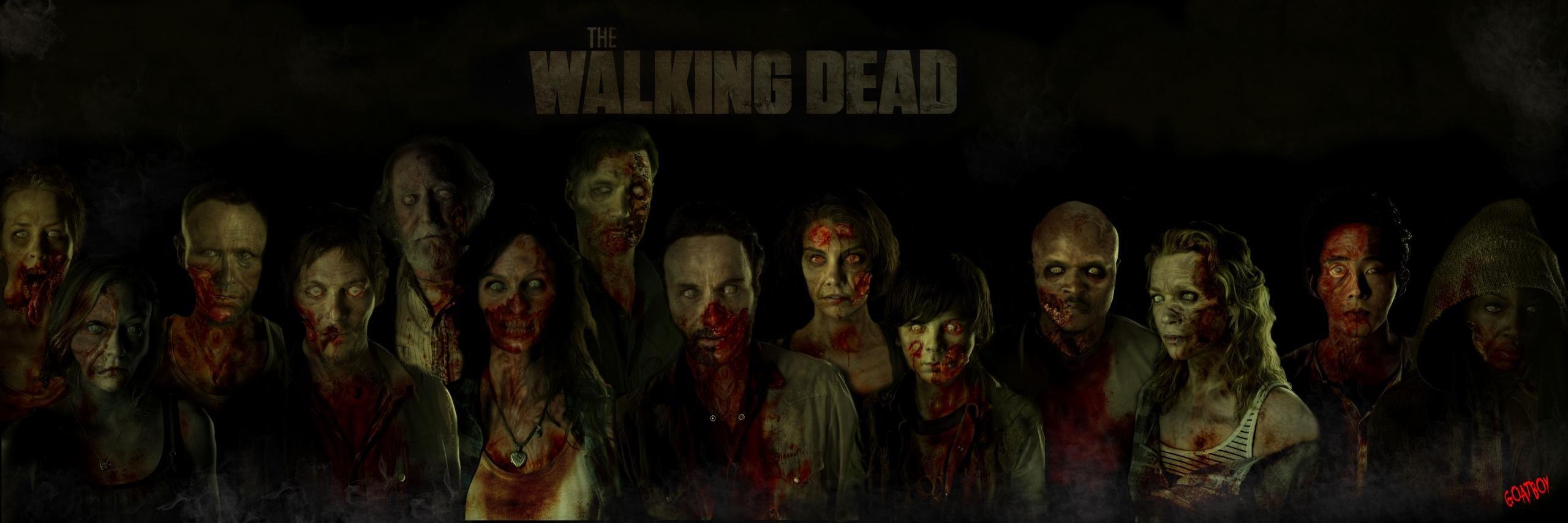 2560x854 Dual monitor The Walking Dead wallpaper, HD background