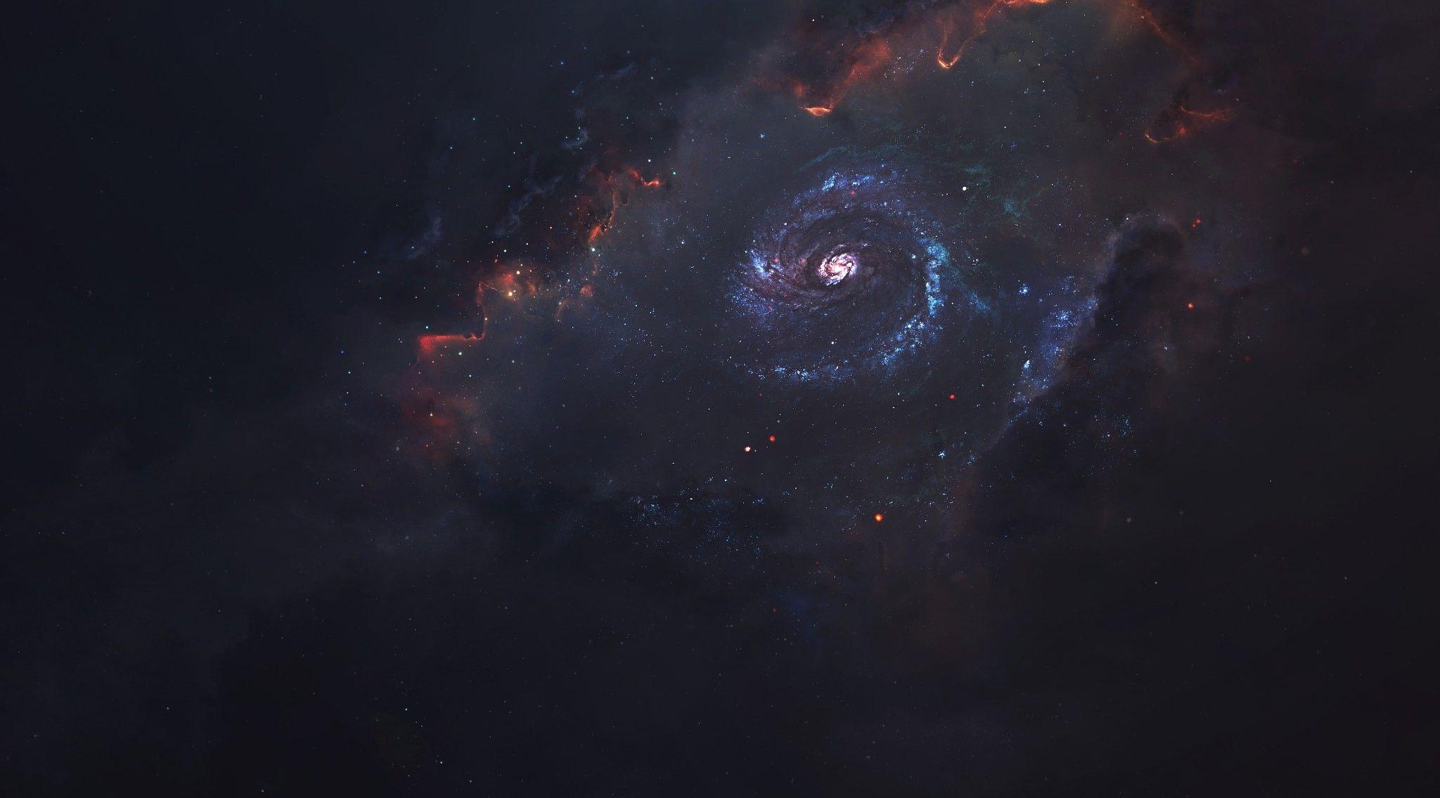 2048x1136 Download 2048x1136 Black Hole, Nebula, Galaxy, Sci Fi, Digital Art