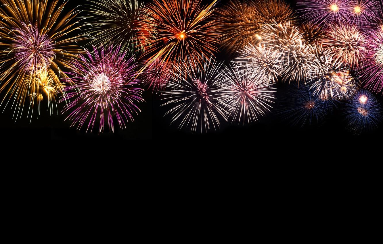 1332x850 Wallpaper salute, colorful, New Year, fireworks, new year, happy, night, fireworks, holiday celebration image for desktop, section праздники