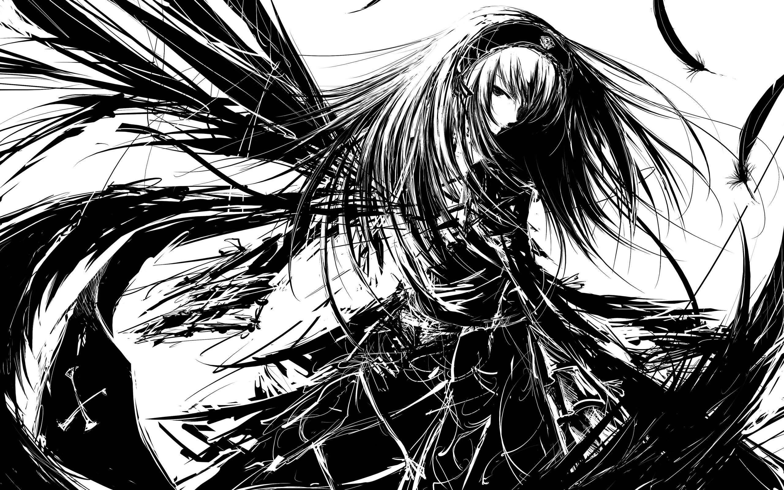 Anime Art Black and White Wallpapers - Top Free Anime Art Black and
