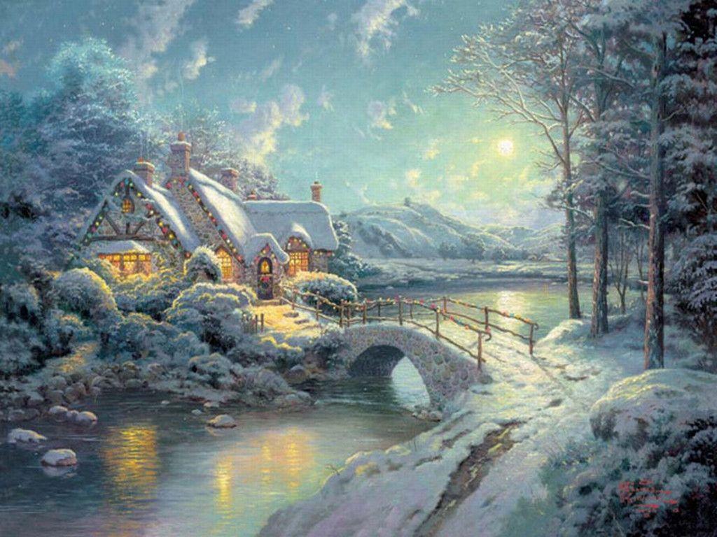 Thomas Kinkade Winter Desktop Wallpapers Top Free Thomas Kinkade   9087084 