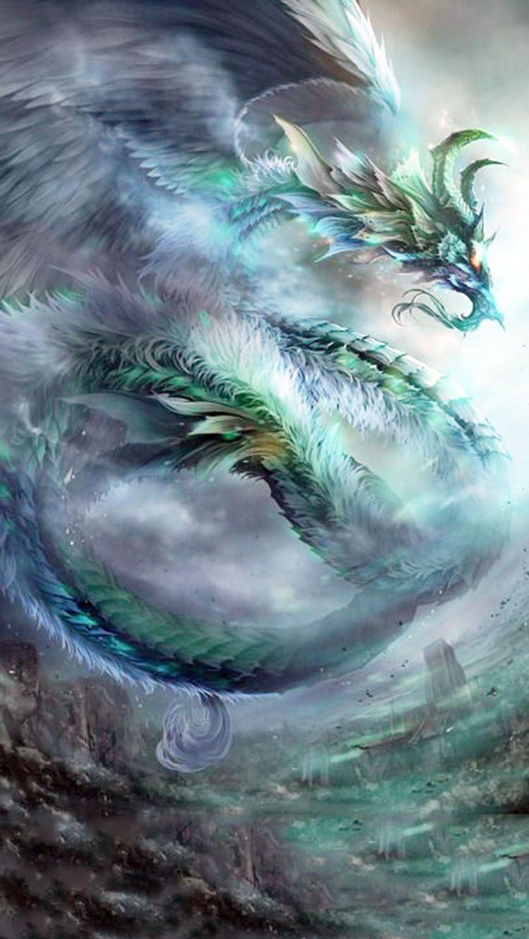 750x1332 Azure Dragon Wallpaper