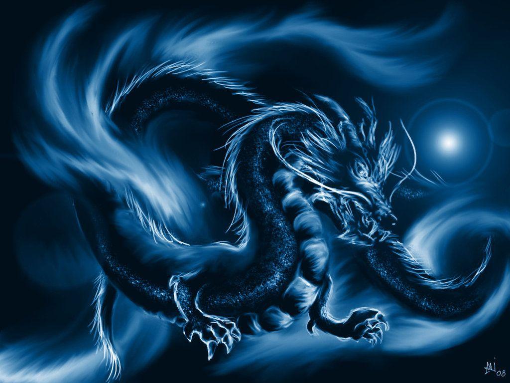 1024x768 Azure Dragon Wallpaper