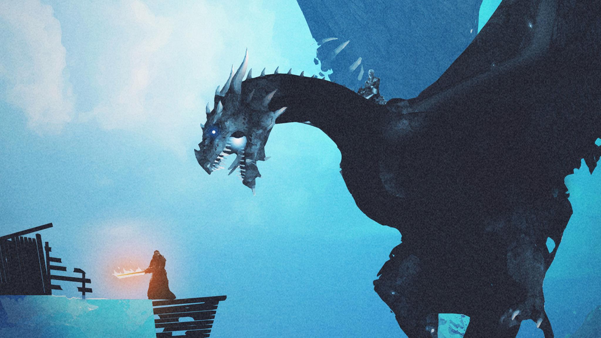 2048x1152 Night King Dragon Vs Lord Of Light 2048x1152 Resolution HD 4k Wallpaper, Image, Background, Photo and Picture