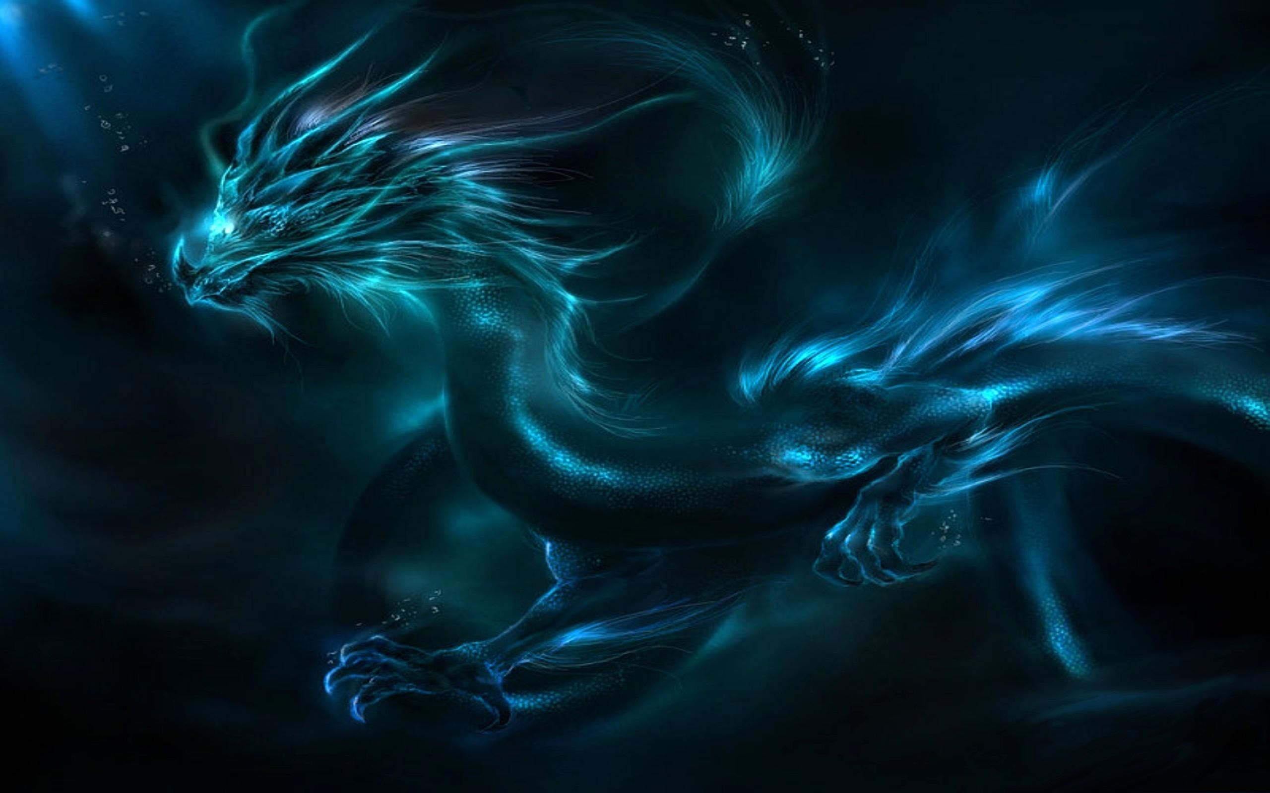 2560x1600 Blue Dragon Wallpaper