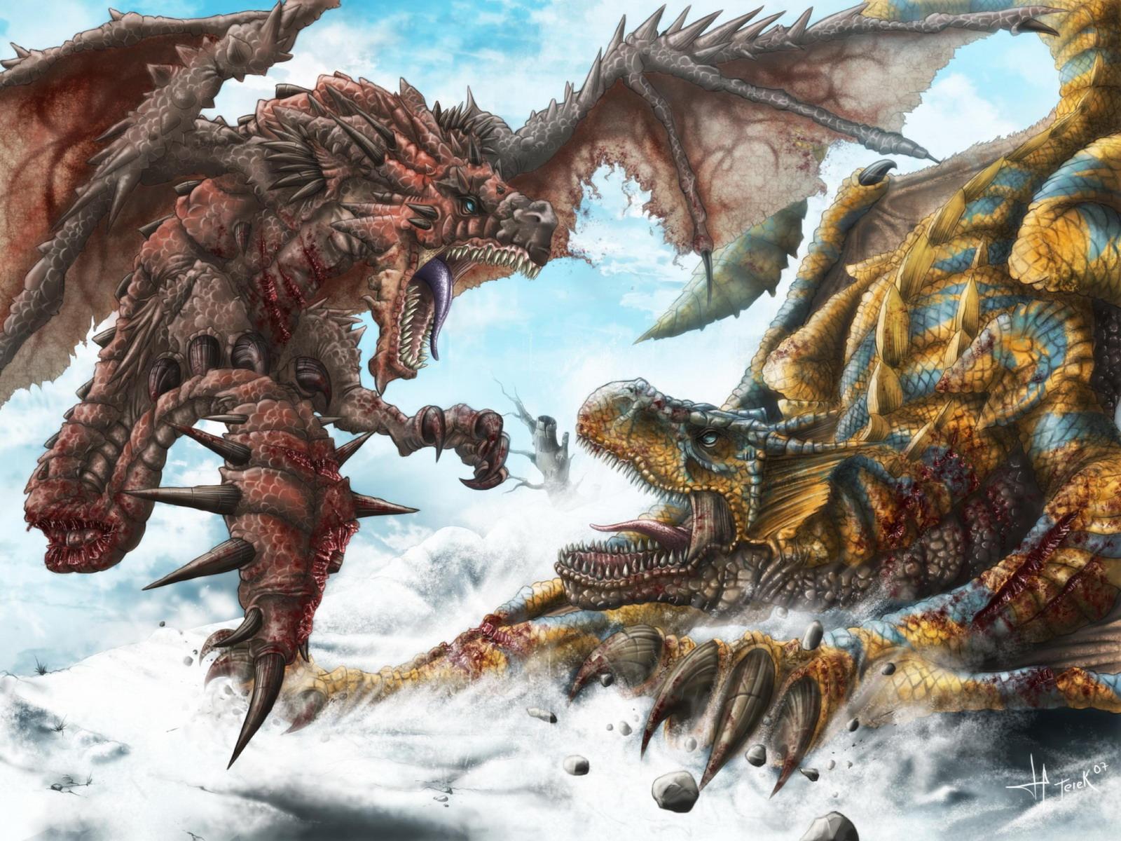 1600x1200 Desktop Wallpaper Dragons Fantasy