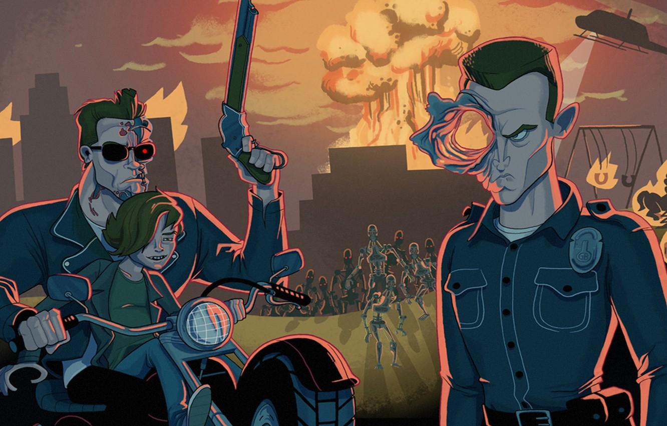 1332x850 Wallpaper Terminator Arnold Schwarzenegger, Arnold Schwarzenegger, Judgment Day, Terminator Judgment day, Edward Furlong, Robert Patrick, Edward Furlong, Robert Patrick, T- John Connor image for desktop, section фильмы