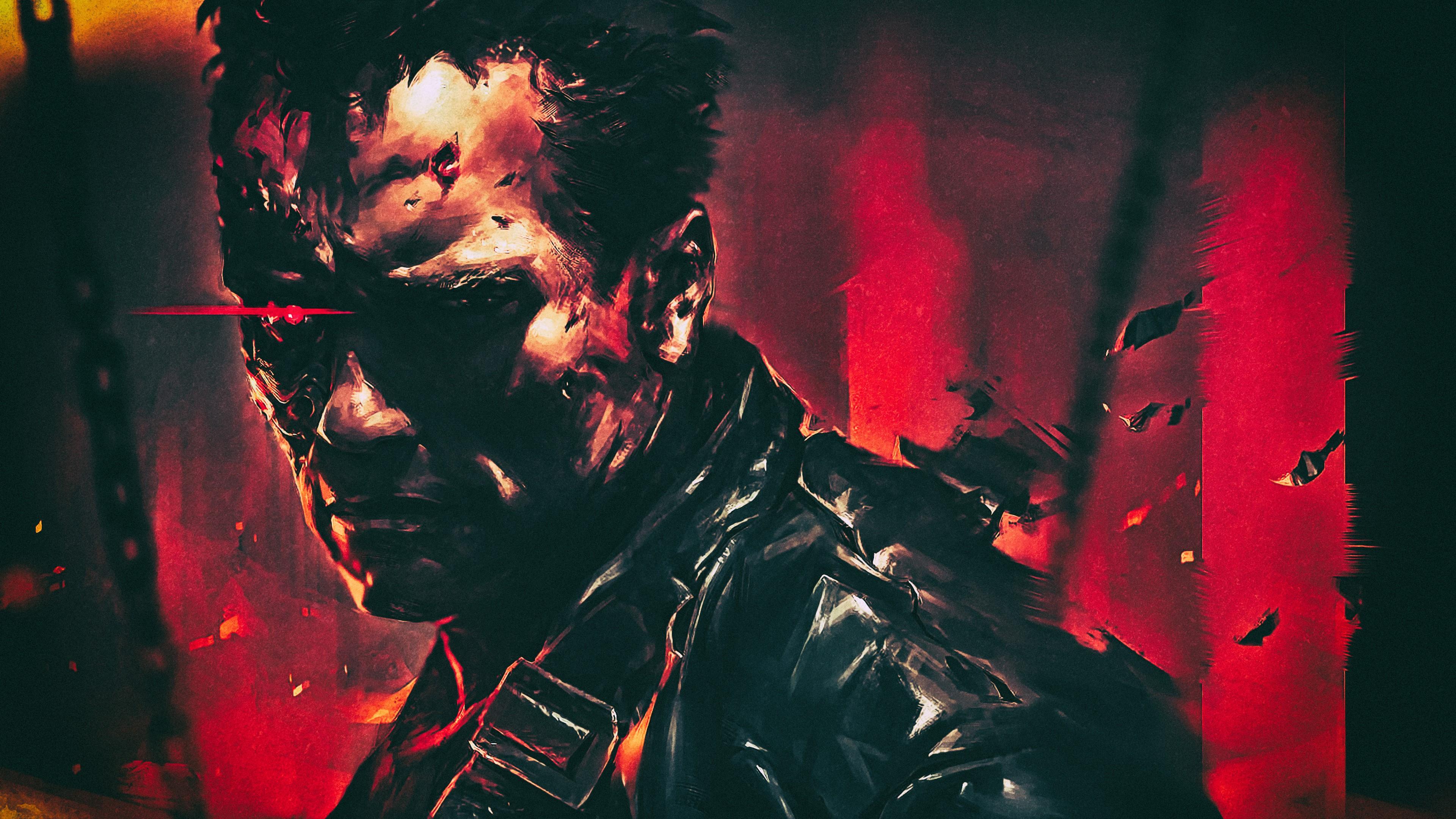 3840x2160 Wallpaper / artwork, humor, Terminator, chibi, Robert Patrick, Arnold Schwarzenegger free download