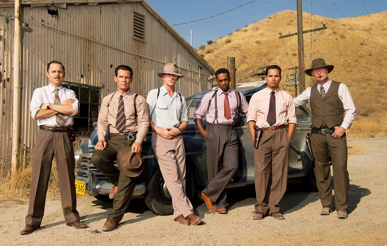 1332x850 Wallpaper Josh Brolin, Ryan Gosling, Gangster squad, Giovanni Ribisi, Anthony Mackie, Robert Patrick, Brutal kampeska, Michael Peña image for desktop, section фильмы