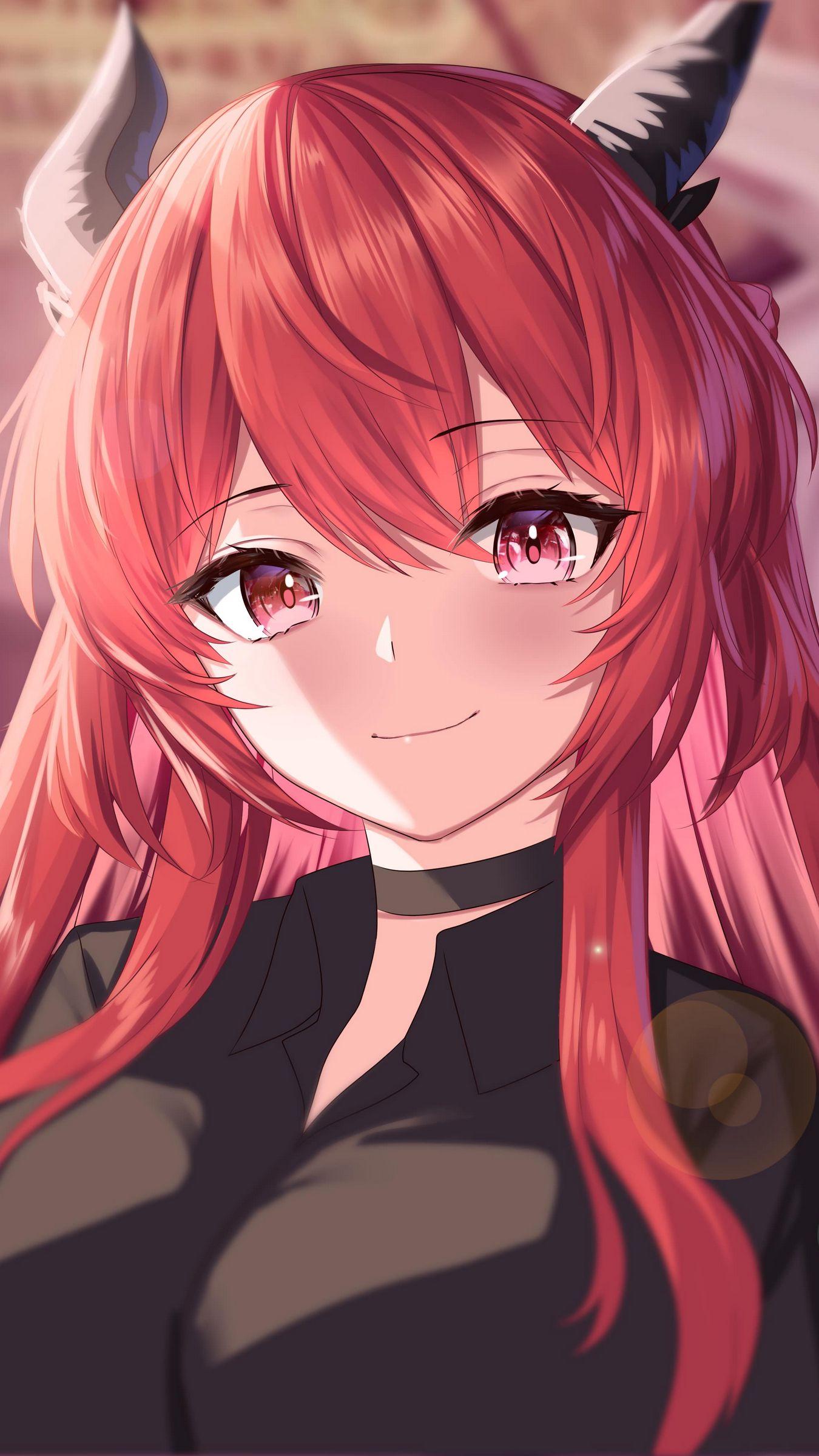 1350x2400 Download wallpaper 1350x2400 demon, girl, horns, smile, anime iphone 8+/7+/6s+/for parallax HD background