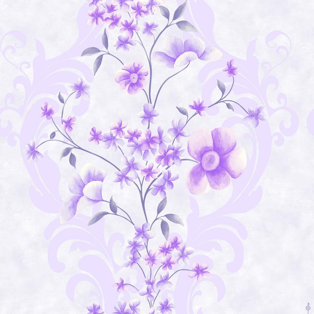 1000x1000 Dundee Deco Falkirk Ophia 57.75 Sq Ft Purple, Off White Vinyl Floral Stripe Unpasted Wallpaper In The Wallpaper Department At