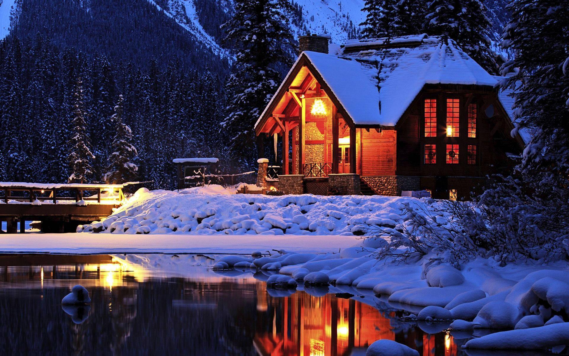 1920x1200 Warm Cabin Old Aesthetic Christmas