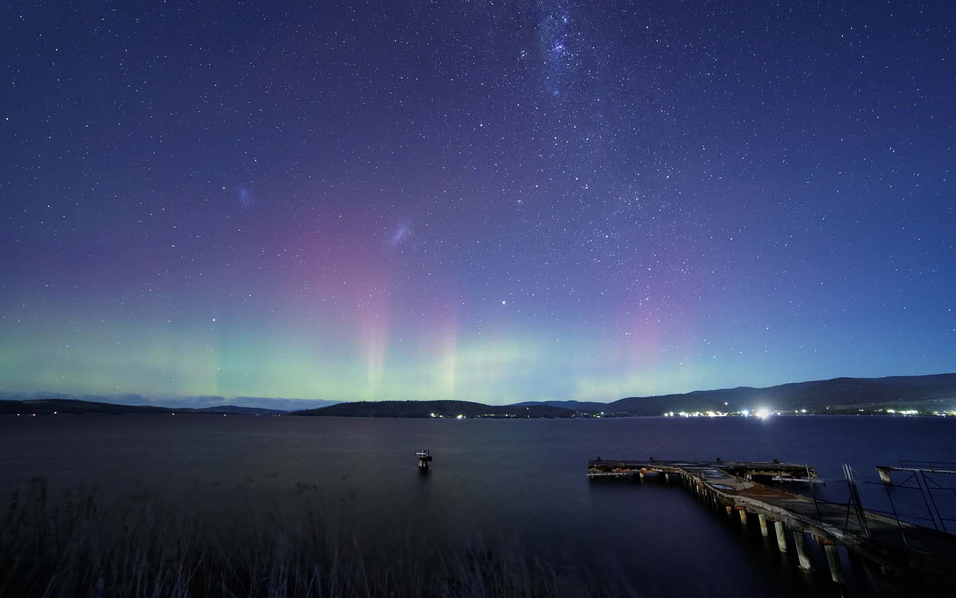 1920x1200 aurora, Borealis, Northern, Lights, Night, Stars, Lakes, Dock, Sky Wallpaper HD / Desktop and Mobile Background